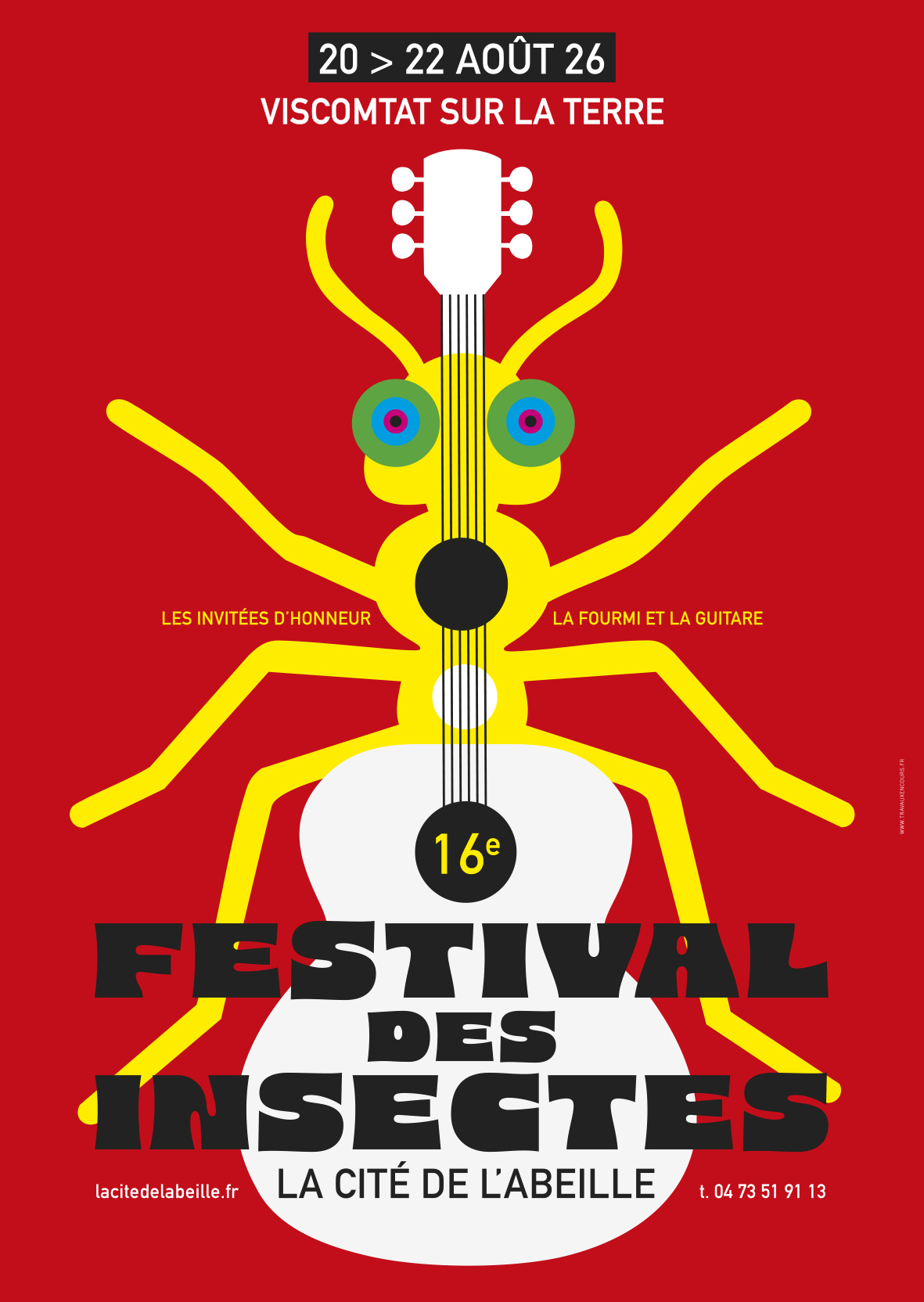 Affiche officielle du 16e Festival des insectes à la Cité de l'Abeille à Viscomtat